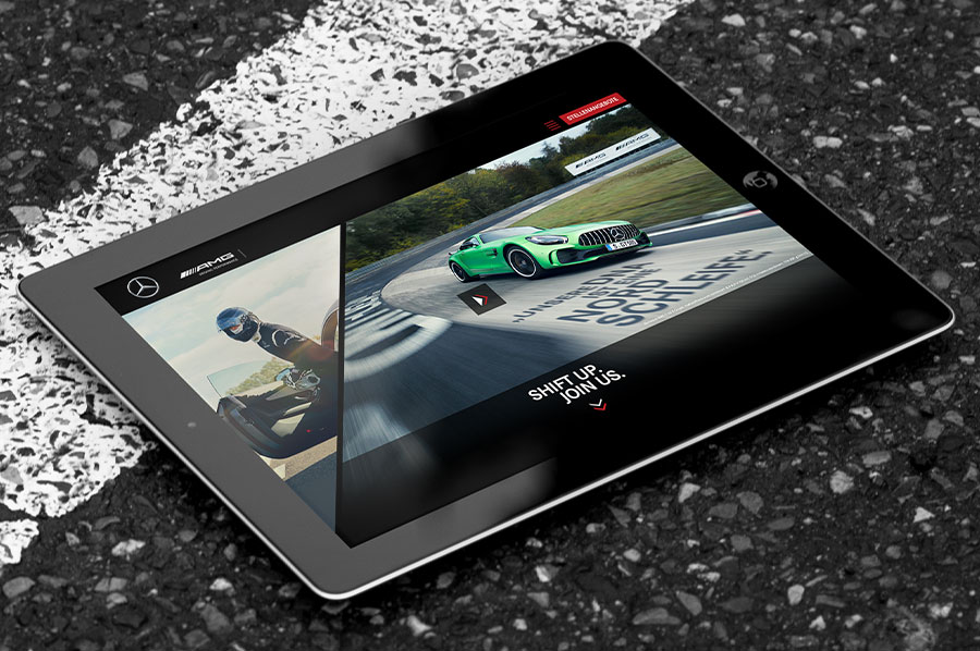Mercedes-AMG Karriere-Website auf einem Tablet
